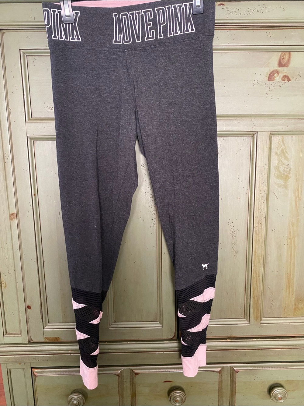 Victoria's Secret PINK Charcoal & Light Pink Leggings